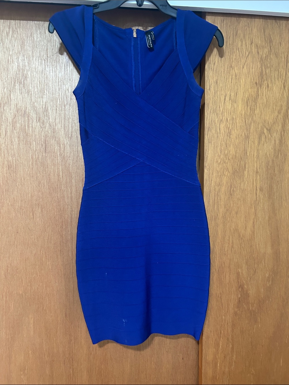 Marciano royal blue bodycon mini dress